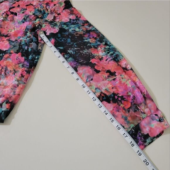 Decree Women's Sheer Floral Button-Down Blouse and Matching Tank Top - Picture 6 of 16